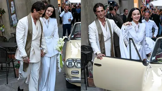 Dove Cameron Ditches Gown for Chic Suit at Tuscany Wedding