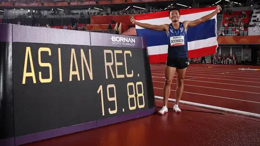 Puripol Boonson Sprints to Gold at Asian Games in the Rain