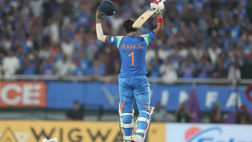 KL Rahul Smashes Six to Celebrate 100 in India vs WI ODI