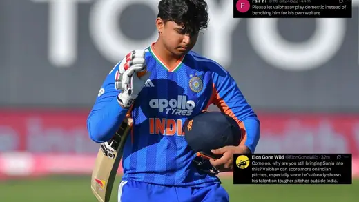 Fans Upset Over Vaibhav Suryavanshi's Bench Status