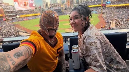 Rey Mysterio Enjoys a Date Night with Angie at Padres Game