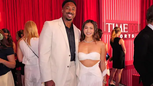 Chloe Kim wrestles with Myles Garrett in adorable post as Rams DE continues nursing knee injury
