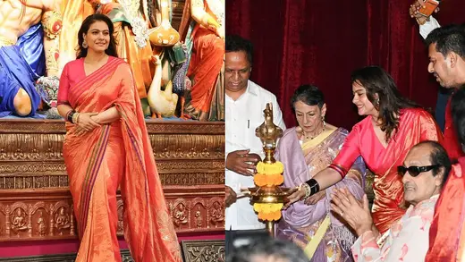 Kajol Shines Bright At 80th North Bombay Durga Puja Fest