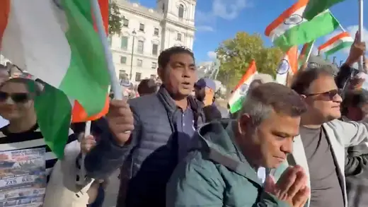 Indians in London Cheer for Modi and Take on CJP Protesters