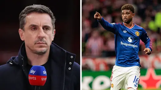 Gary Neville Thinks Amad Diallo's Post Is A Cheeky Jab