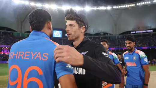 Shreyas Iyer And Mitchell Santner Pose With Trophy Before T20I