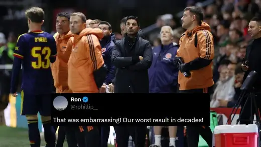 Arsenal Fans Throw Tantrum After Shocking EFL Cup Loss